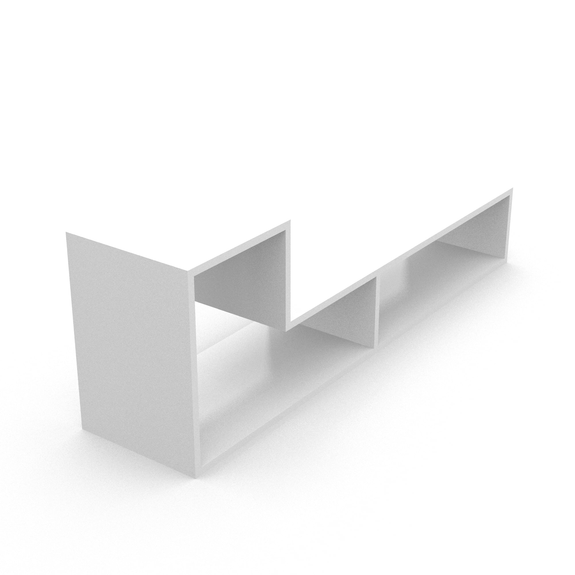 Casamudo Minimalist Asymmetrical Modern L Shape TV Console Table-Book Stand, Display Shelf, Set of 2 Geometrical Parts, For Home and Office Use.