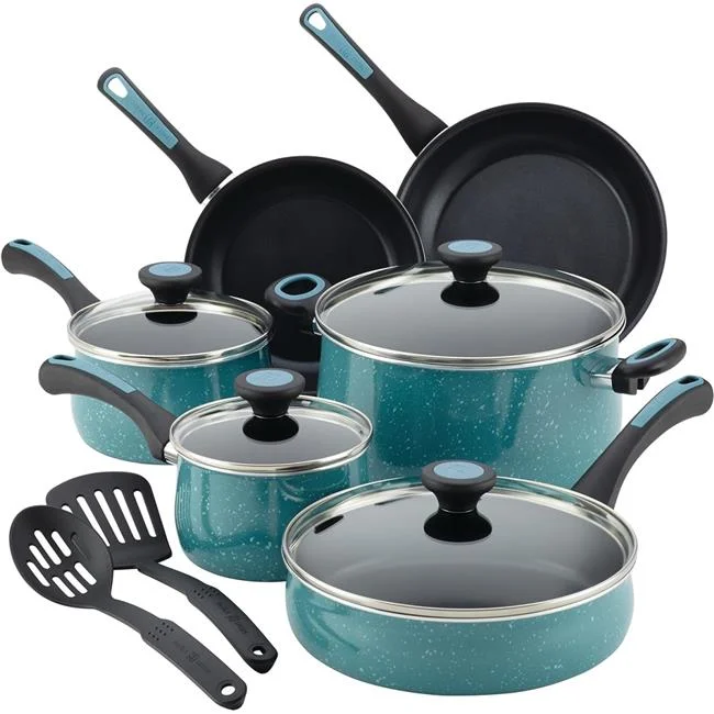 Deen Gulf Aluminum Nonstick Cookware Set, Blue
