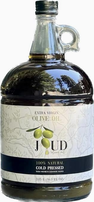Joud, Extra Virgin Olive Oil, Premium Smooth, Single Origin, Lebanese, First Cold Press, 2.85L