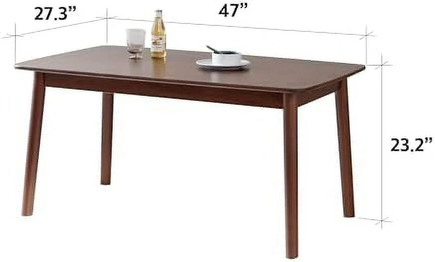 Florence 47" Wooden Coffee Table/Malaysian Oak Solid Wood Sofa Table (Walnut)