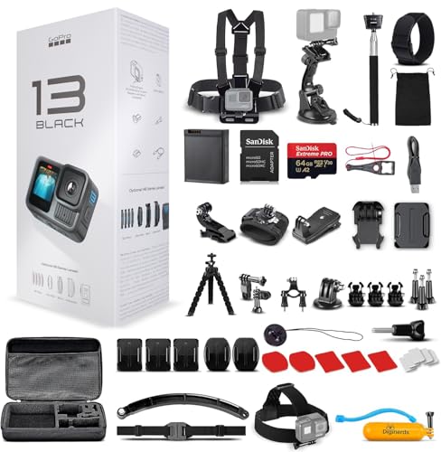 GoPro HERO13 (Hero 13) Black - Waterproof Action Camera with 5.3K HDR Video, 27MP Photos, 1/1.9
