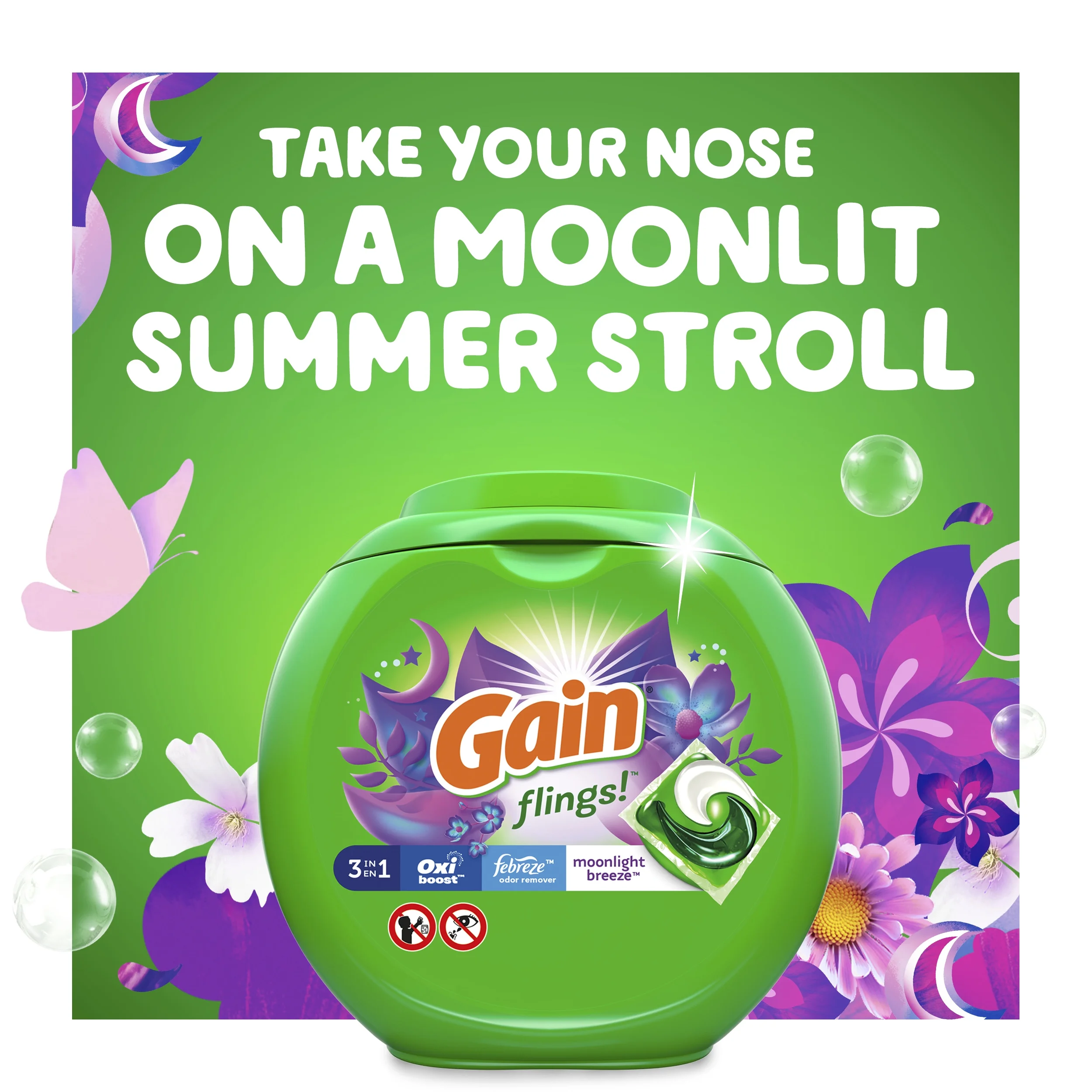 Gain Flings Moonlight Breeze, 51 Count Laundry Detergent Pacs