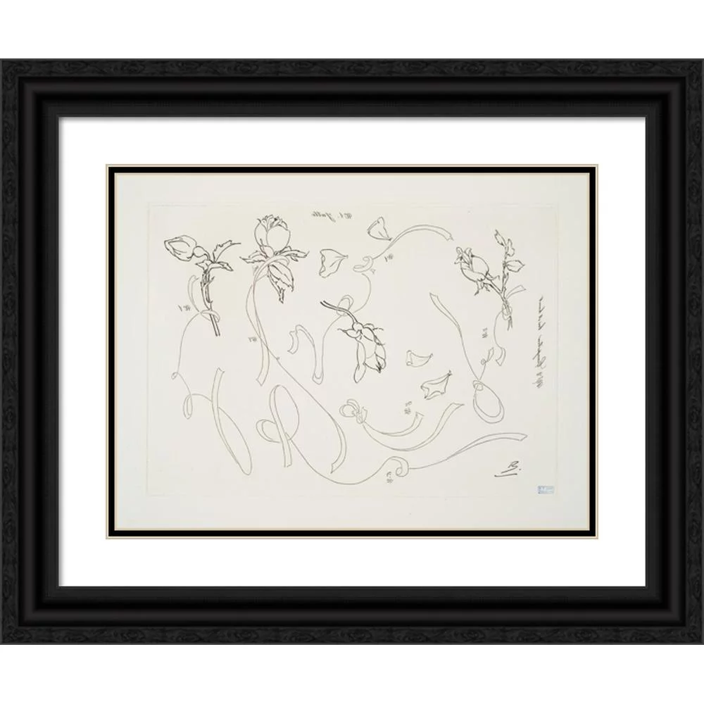 Lucie Renaudot 18x14 Black Ornate Wood Framed Double Matted Museum Art Print Titled - Furnishings and Interiors (1921)