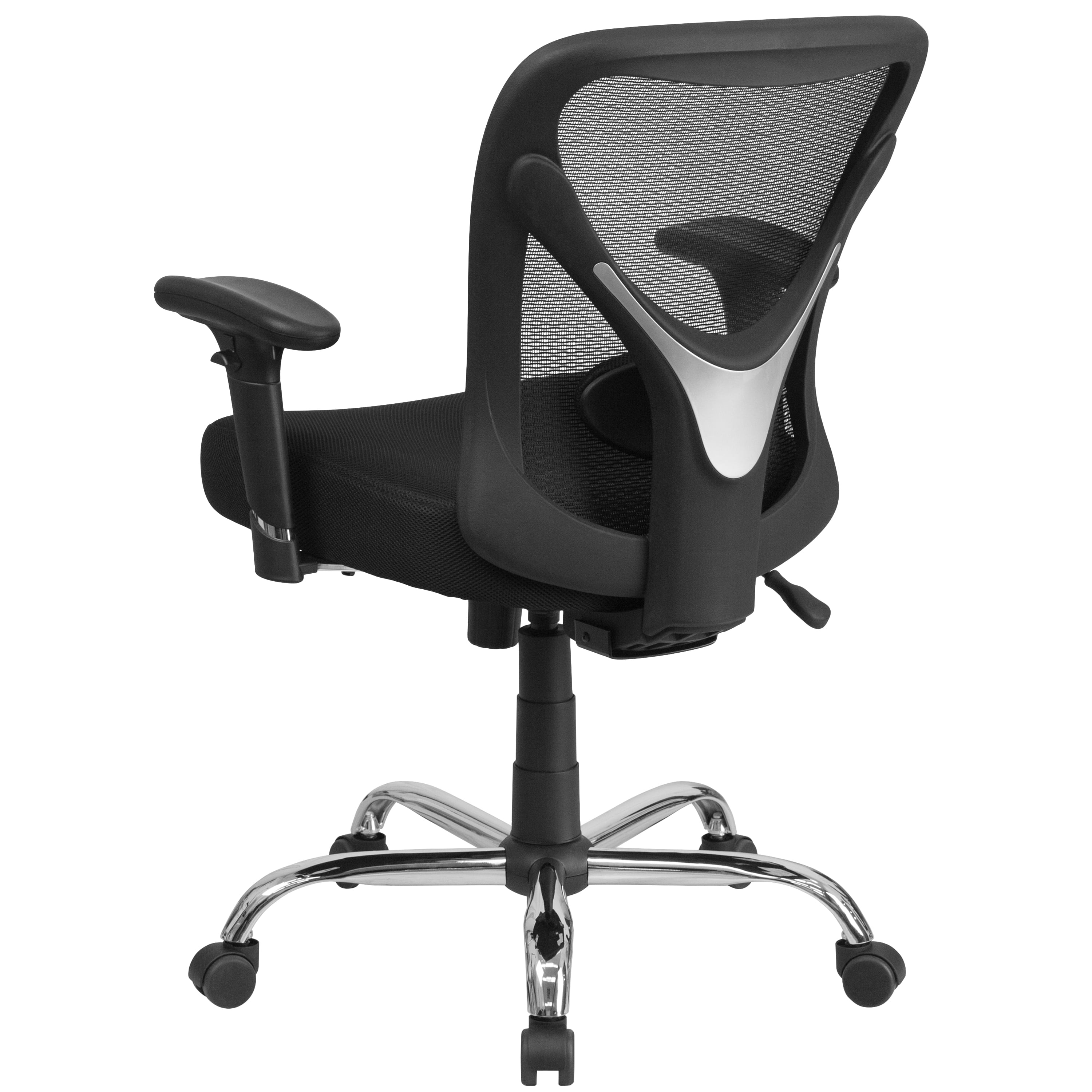 BizChair Big & Tall 400 lb. Rated Black Mesh Swivel Ergonomic Task Office Chair with Height Adjustable Back and Arms