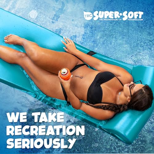 TRC Recreation Sunsation Vinyl Coated Foam Swimming Pool Float Mat Adult Lounger with Built-in Roll Pillow