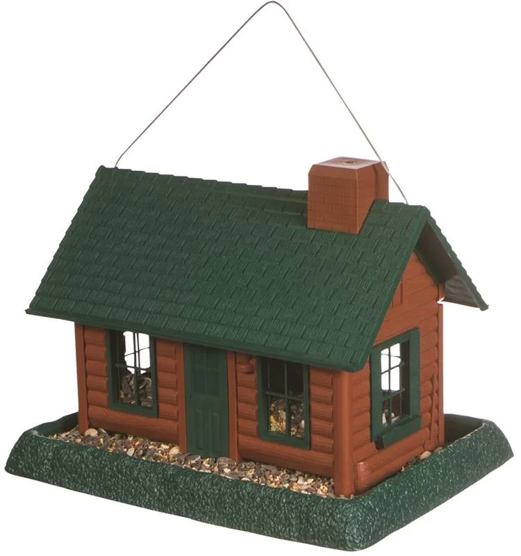Village Collection Log Cabin Bird Feeder