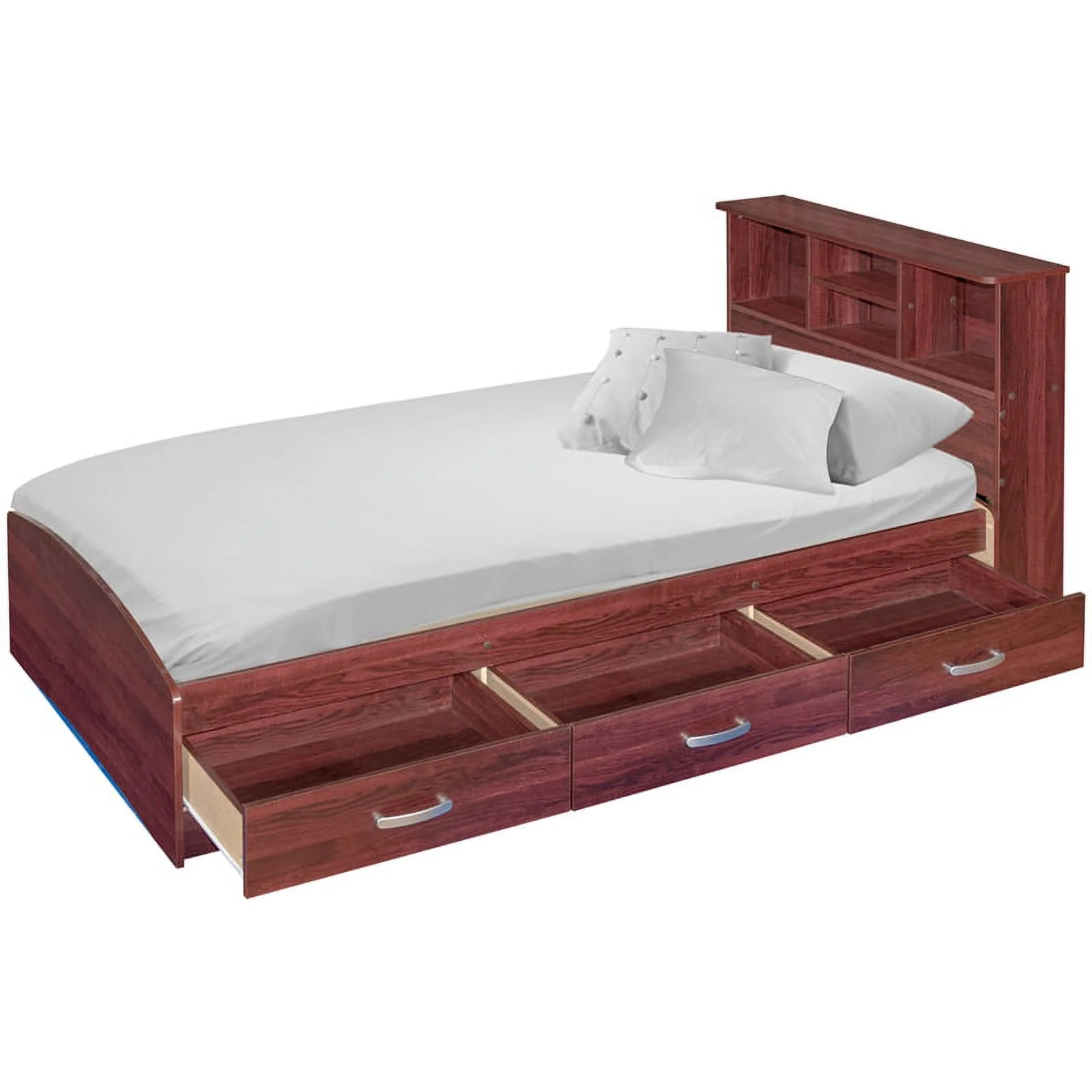 Home Square 3-Piece Set with Twin Bed Dresser with Lock and Nightstand in Black