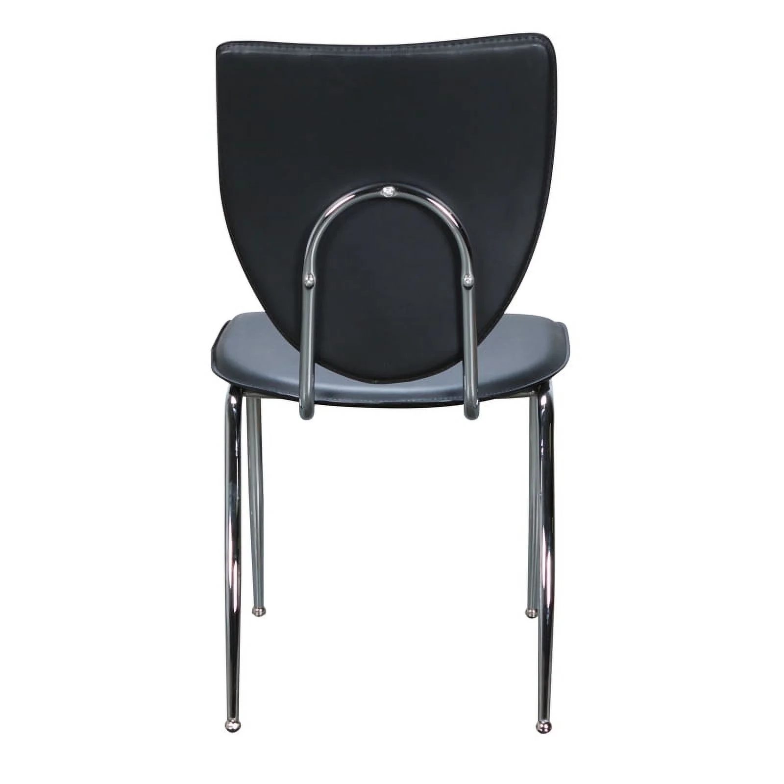 Riverbay Furniture Transitional Metal Stacking Side Chairs Set of Two in Black