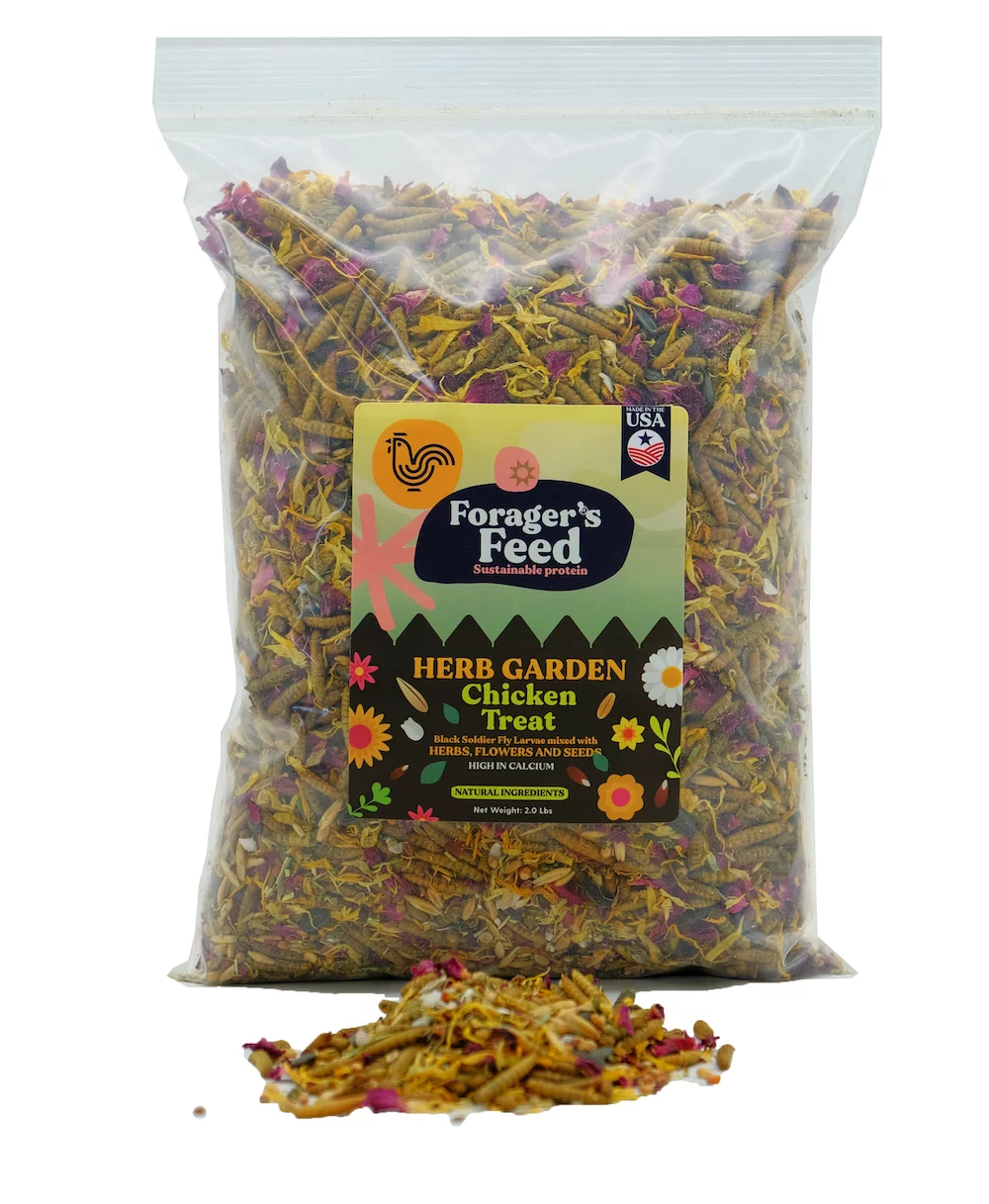 Herb Garden Chicken Treat - Black Soldier Fly Larvae with Herbs, Flowers & Seeds 2 Lbs.