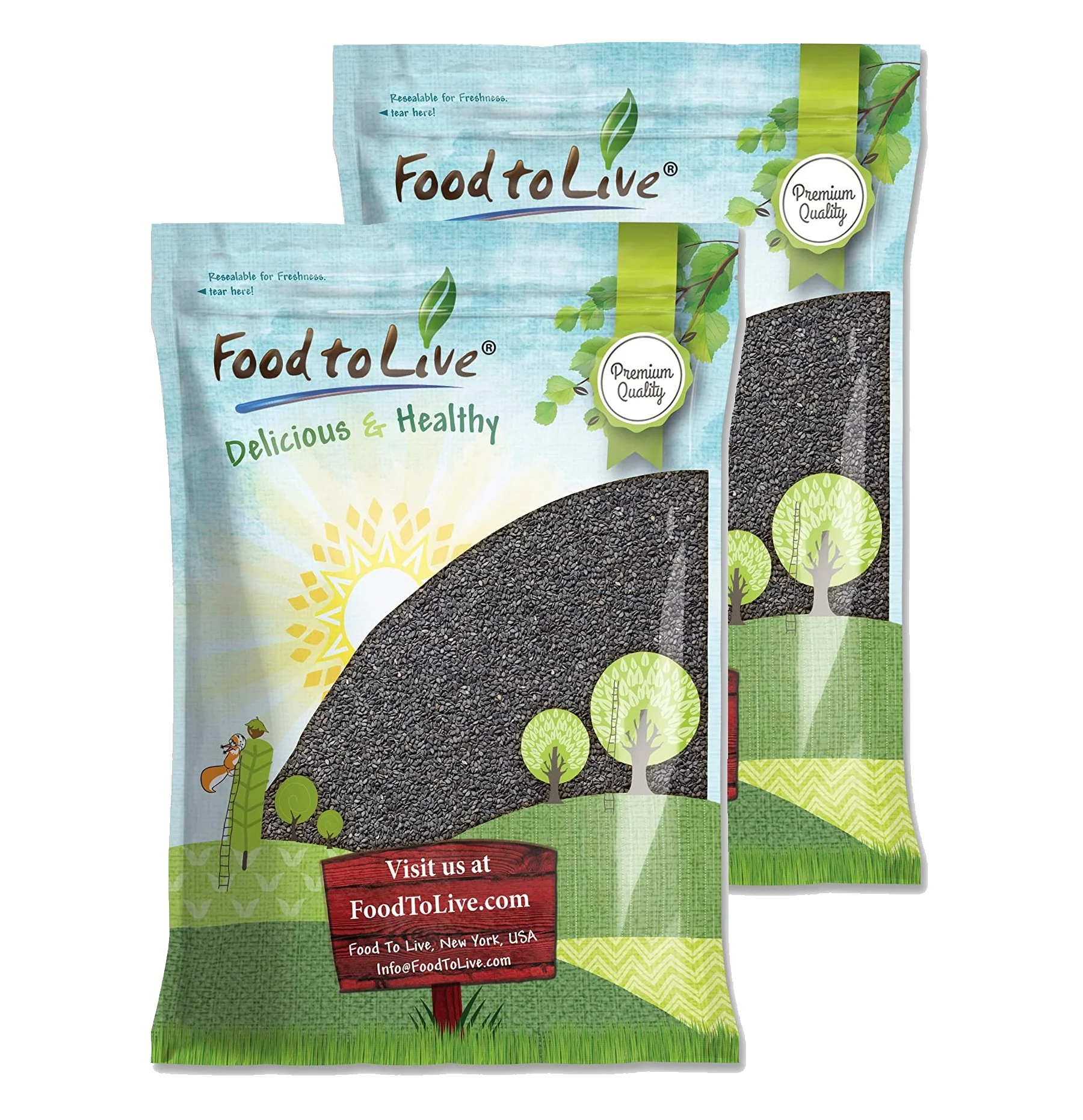 Black Sesame Seeds, 16 Pounds — Raw, Vegan, Kosher — by Food to Live
