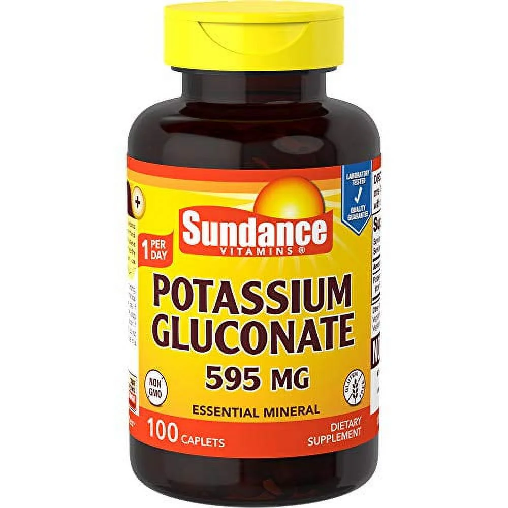 Sundance Potassium Gluconate 595 mg Caplets, 100 Count, 3 Pack