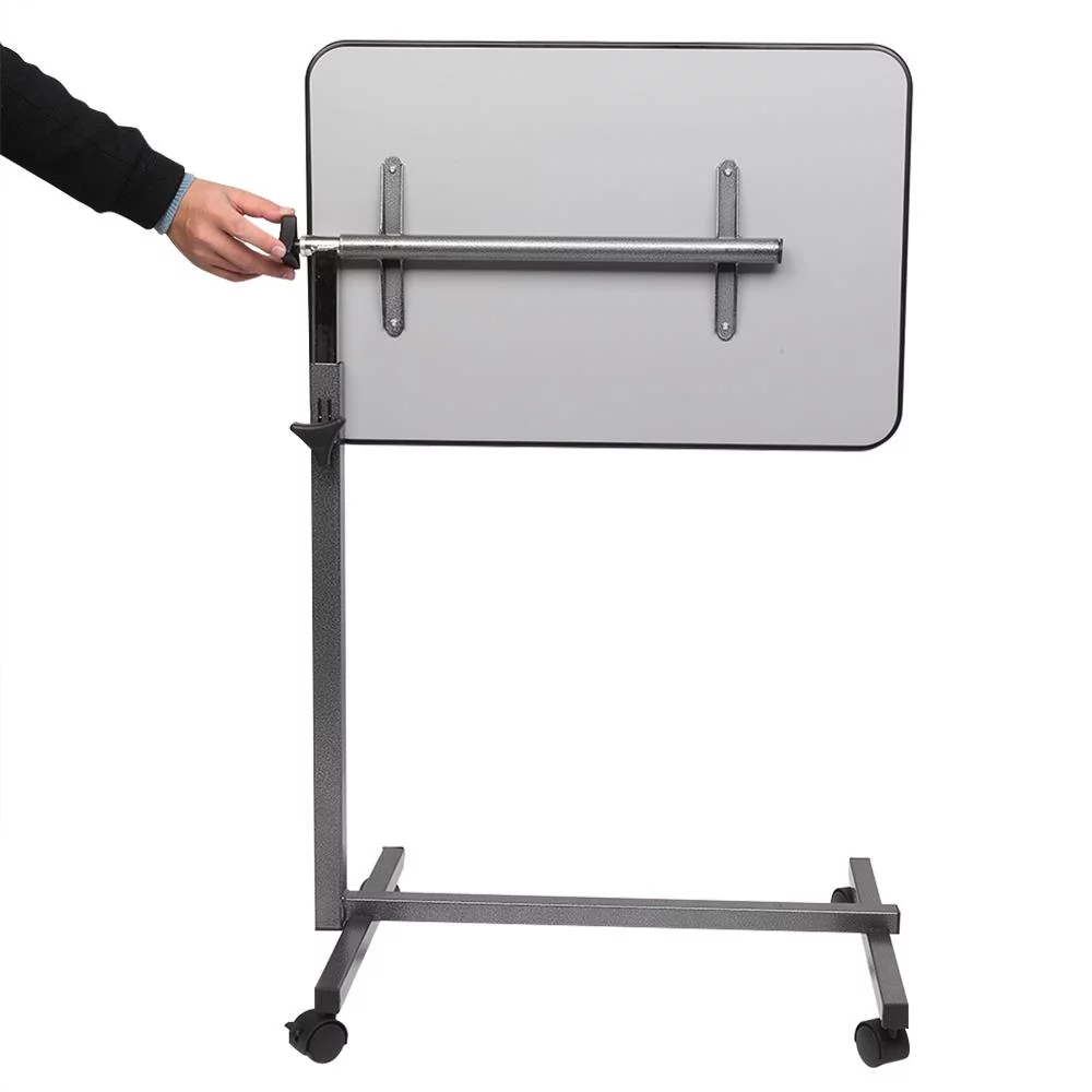 Ktaxon Adjustable Overbed Bedside Table with Wheels Gray