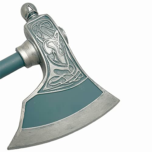 23.5 Inch Fantasy Medieval Assassin Valhalla Foam Viking Axe Set for Videogame Replica Cosplay LARP Costume Halloween