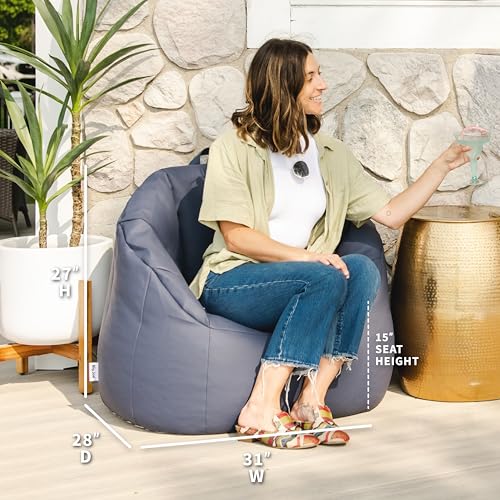 Big Joe Milano Lenox Denim Cobalt Beanbag Chair