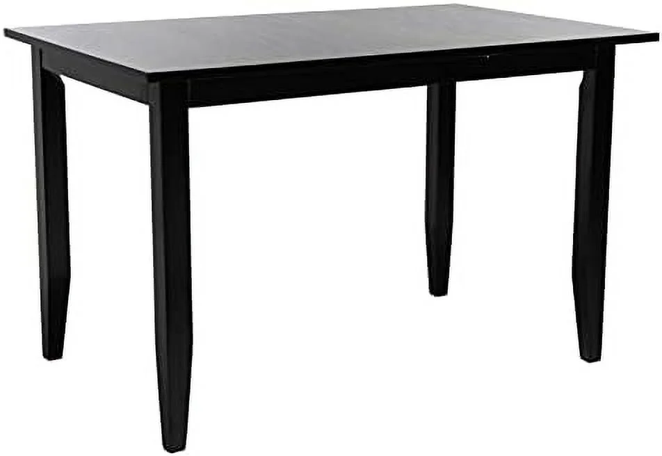 Home Collection Miliano Matte Black Drop End Leaf Dining Room Table DTB1404A, 0