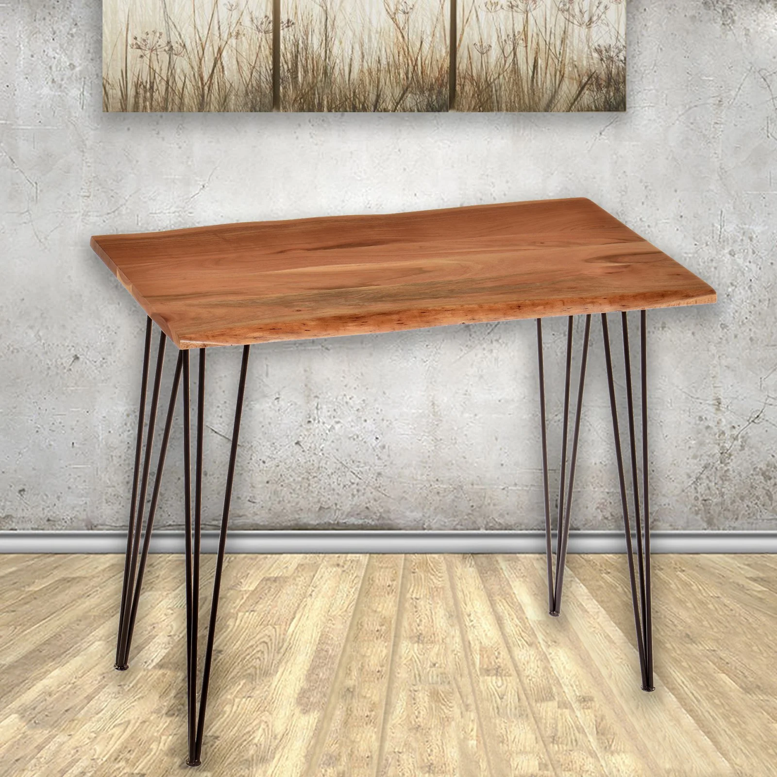 Carolina Classics Seti Live Edge Bar Table in Elm and Gold