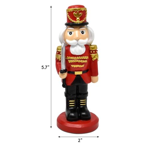 Gift Boutique Christmas Nutcracker Figurines Set of 3 6-Inch Resin King and Soldier Nutcrackers Display for Shelf Fireplace Table Mantel Decorations