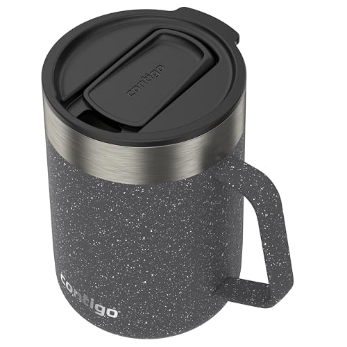 Contigo Streeterville Stainless Steel Travel Mugs 14oz, Stylish Duo Pack with Splash-Proof Lid, Vacuum-Insulated Coffee Mugs with Handle & Grip Base, Dishwasher Safe - Licorice & Salt