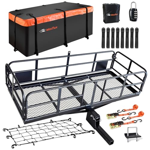 MeeFar Folding Hitch Mount Cargo Carrier Basket 60