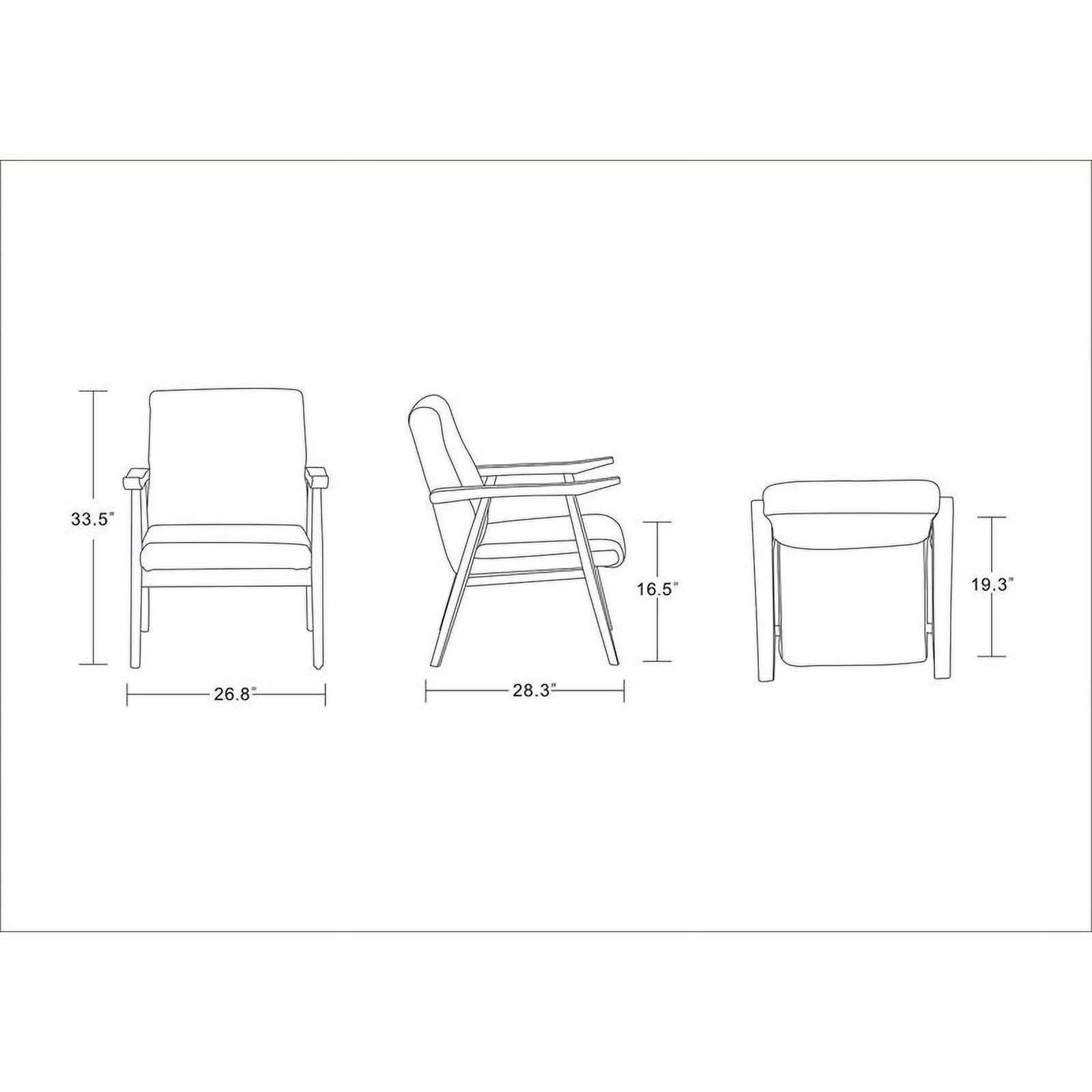 Pemberly Row Contemporary Faux Leather Accent Chair in Black/Amber