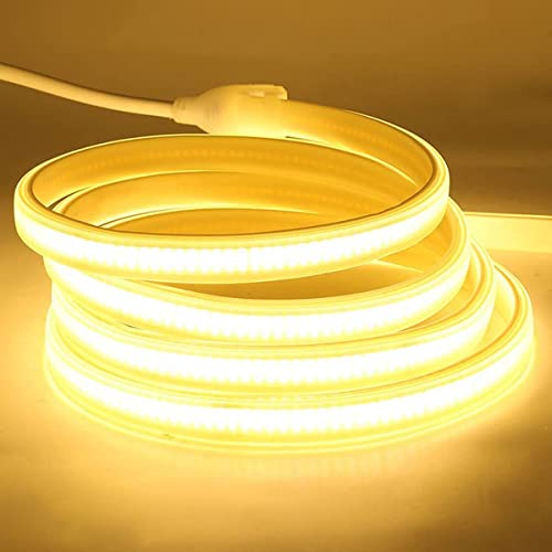 SUYOOULIN LED Strip Lights, 30ft/9m AC110-130V High Density 2592 LEDs COB Light Strip, 26000LM Super Bright Dimmable Waterproof LED Rope Light (Cool White 6500K)