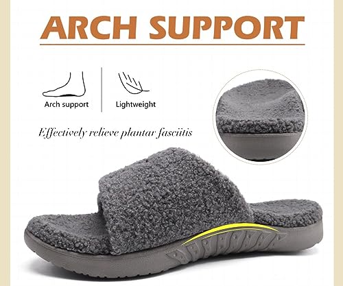 KuaiLu Mens Slides Soft Cushion Sport Sandals with Plantar Fasciitis Arch Support Adjustable Open Toe Summer Slippers Slip on Indoor Outdoor Size 7-15