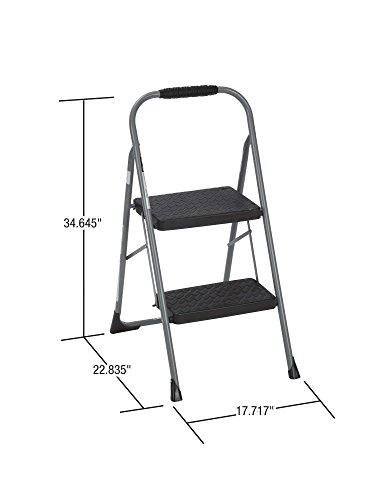 COSCO 2-Step Big Step, Steel Step Stool, Gray