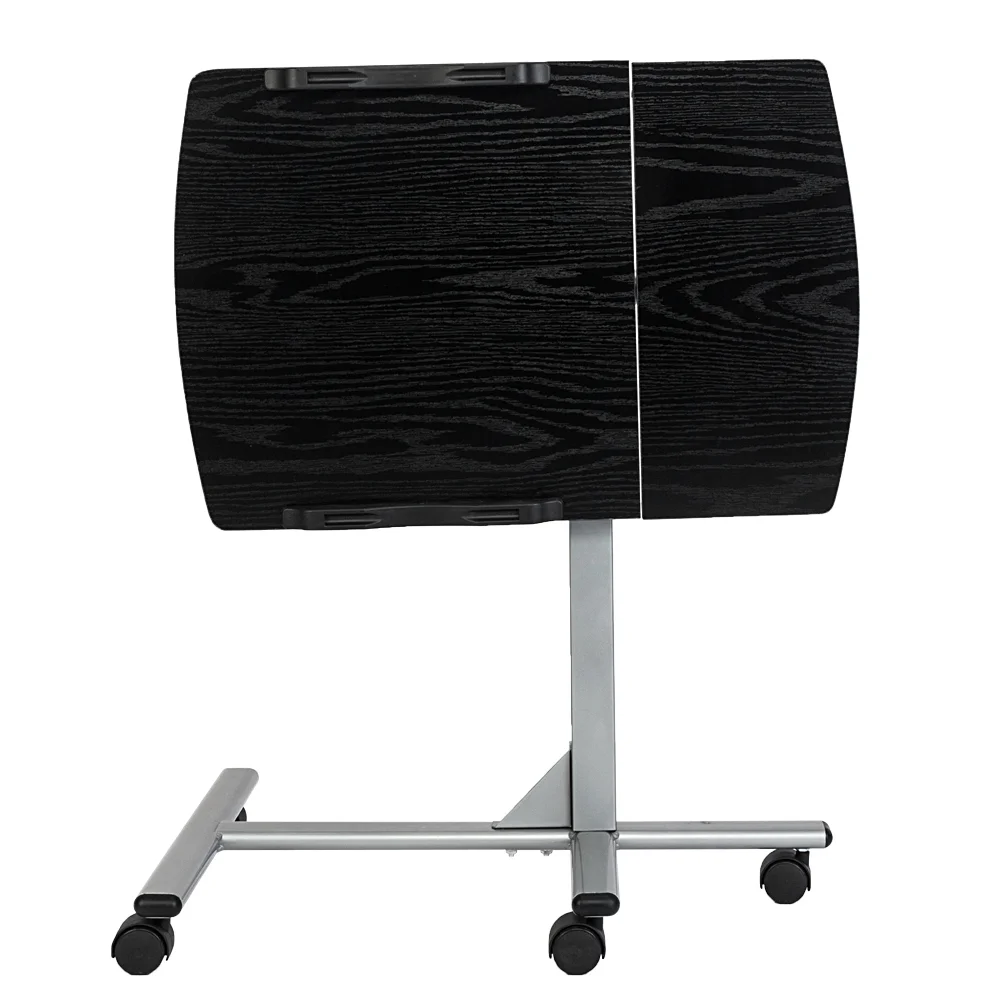 Five-Wheel Home Use Multifunctional Lifting Removable Computer Desk Black & Silver