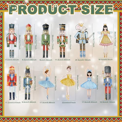 BBTO 12 Pcs Christmas Nutcracker Yard Signs with Stakes Xmas Mini Princess Ballet Mouse King Soldiers Lawn Decor Nutcracker Yard Stakes Outdoor Decor for Pathway Walkway Holiday