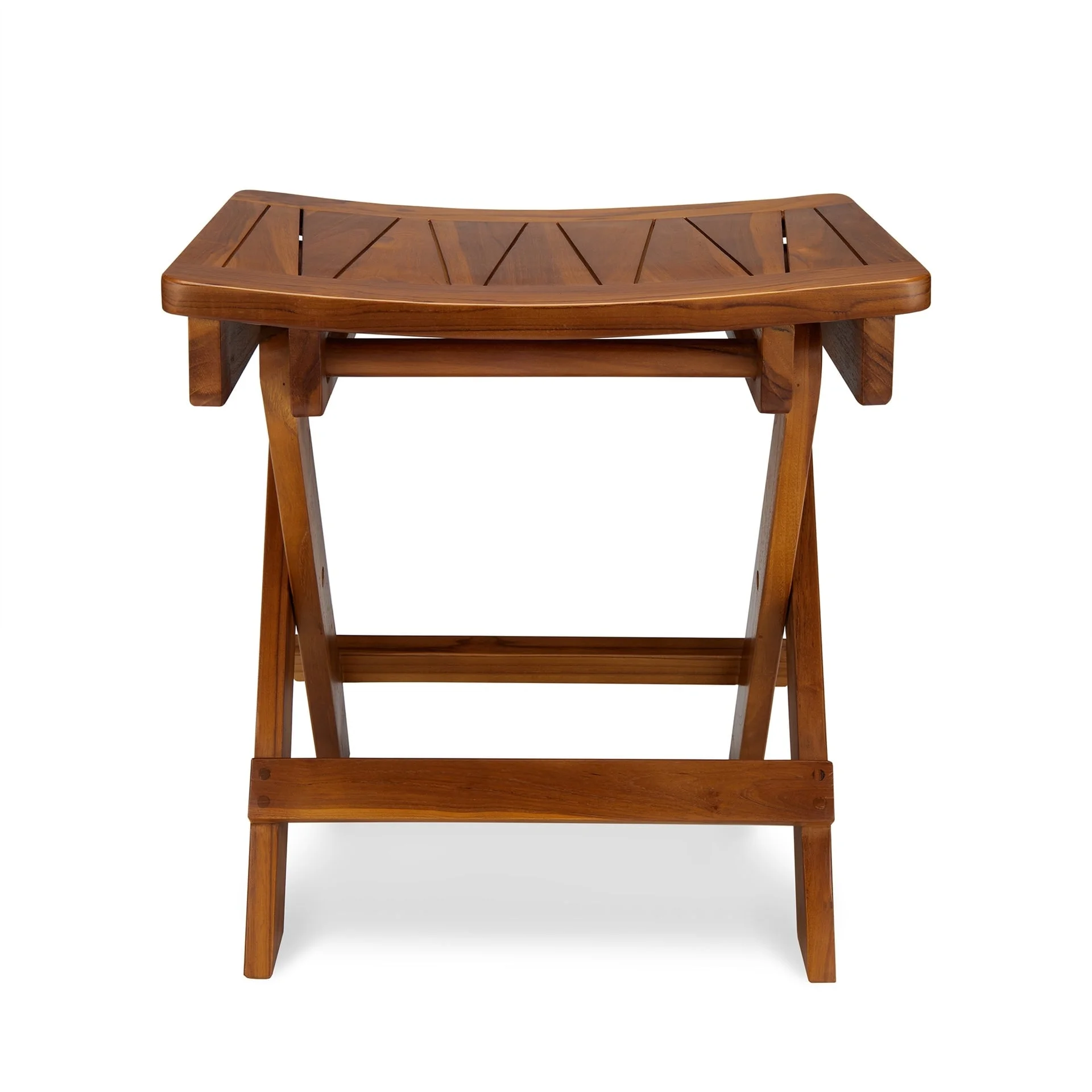 TeakCraft Teak Folding Shower Stool, Shower Bench, 18 Inch