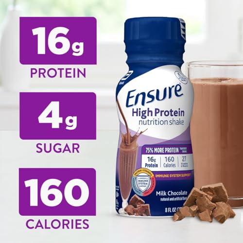 Ensure High Protein Strawberry Nutrition Shake, Ready to Drink, 16g Protein and 27 Vitamins and Minerals, 8 fl oz, 24 Pack