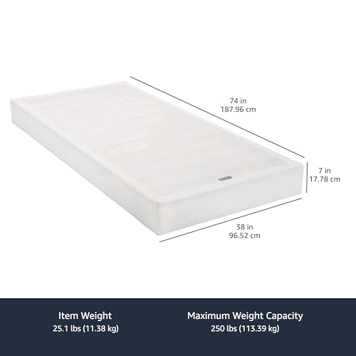 Amazon Basics Smart Box Spring Bed Base, 7-Inch Height Mattress Foundation, Tool-Free Easy Assembly, Queen, 79