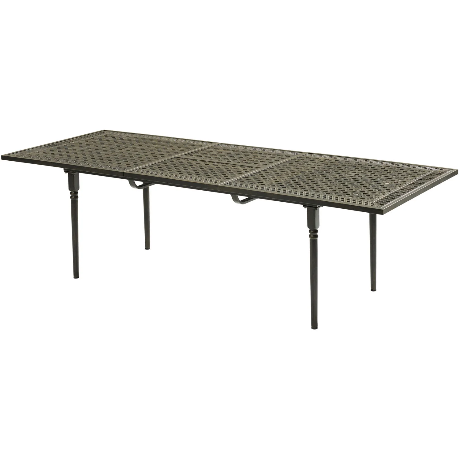 Hanover Brigantine 9-Piece Dining Set with an Expandable Cast-Top Dining Table and 8 Sling Swivel Rockers