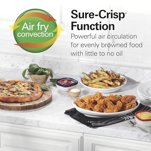 Hamilton Beach Sure-Crisp Air Fryer Toaster Oven Combo, Fits 9” Pizza, 4 Slice Capacity, Powerful Circulation, Auto Shutoff, Stainless Steel (31403)