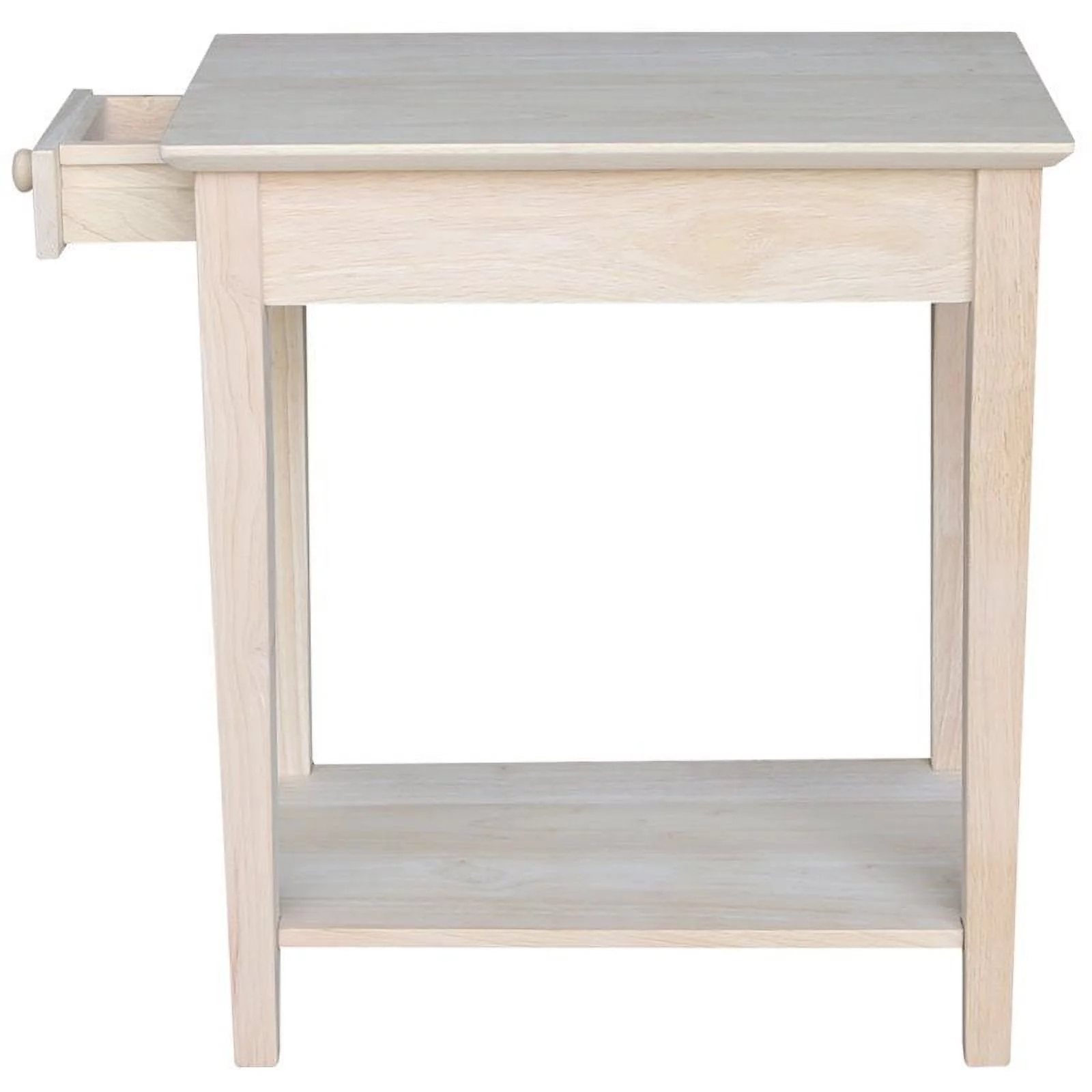 Pemberly Row 1 Drawer Transitional Wood Narrow End Table in Natural