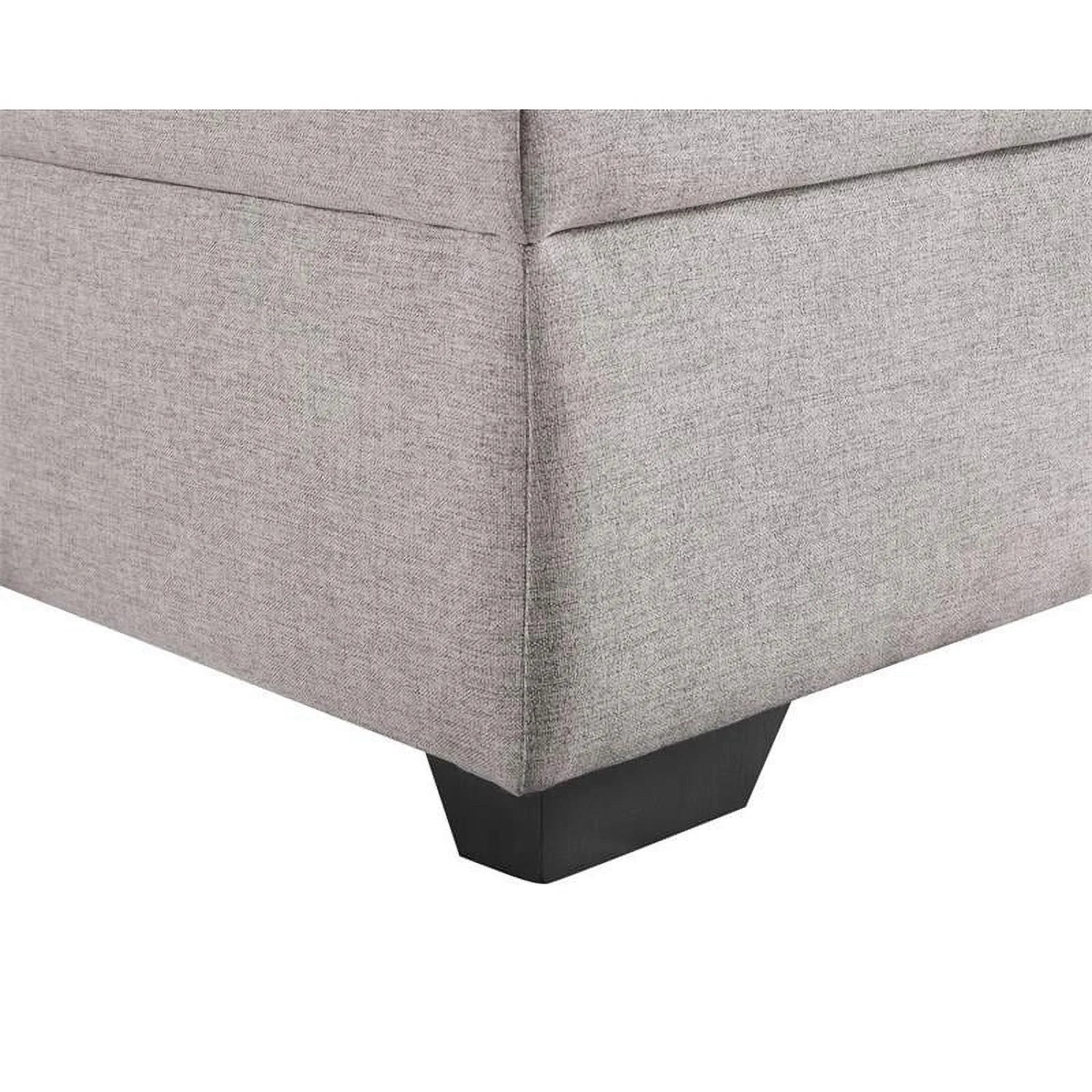 Bowery Hill Fabric Light Gray Linen Reversible/Sectional Sleeper Sofa