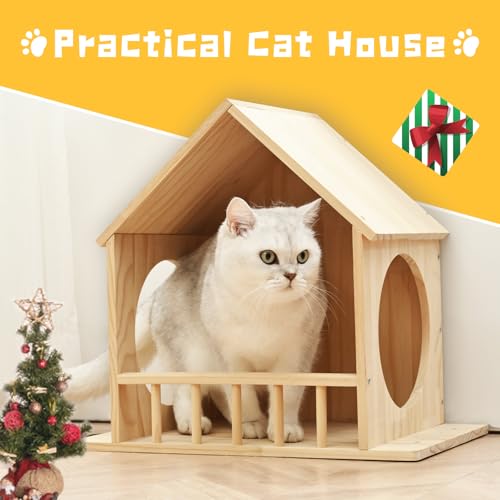 Cat Wall Shelves 9pc, Wall Mounted Cat Climbing Shelves, Wooden Cat Furniture with 2 Condo Houses, 3 Perches, 2 Bridge Ladders and 2 Scratching Posts