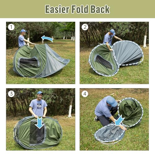 Night Cat Pop-up Camping Tent: 2 Person Tent Waterproof Instant Easy Setup Family Tent