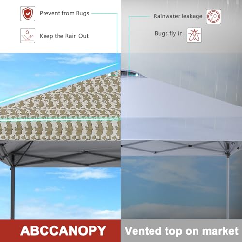 ABCCANOPY Pop Up Canopy - Outdoor Patio Portable Canopy Tent Heavy Duty for Backyard and Deck with 4 Sandbags(White, 10x10)