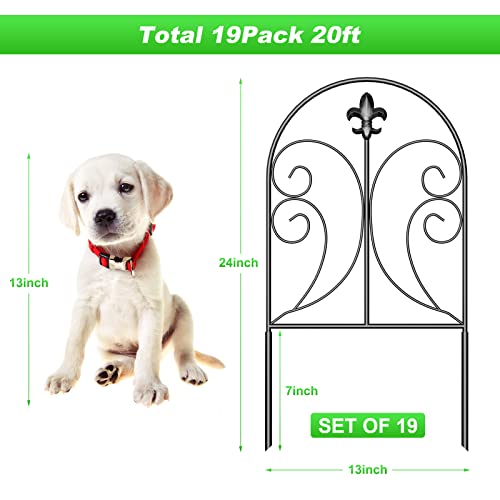 Skcoipsra Decorative Garden Fence 10 Pack, 24in(H) x 10ft(L) Animal Barrier Fence, Rustproof Metal Fencing for Yard, Dog Rabbits Wire Section Garden Edging Border for Yard Patio, Arched
