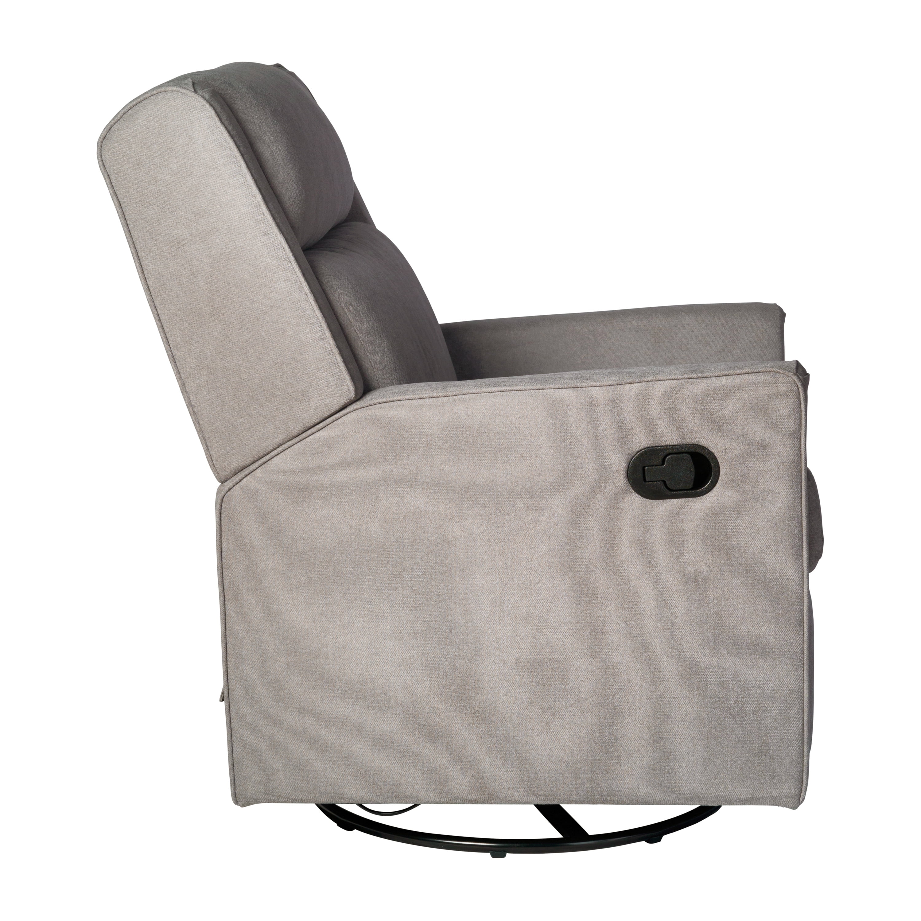 Merrick Lane 3-in-1 Traditional Manual Recliner Rocker Swivel Glider Chair in Light Gray
