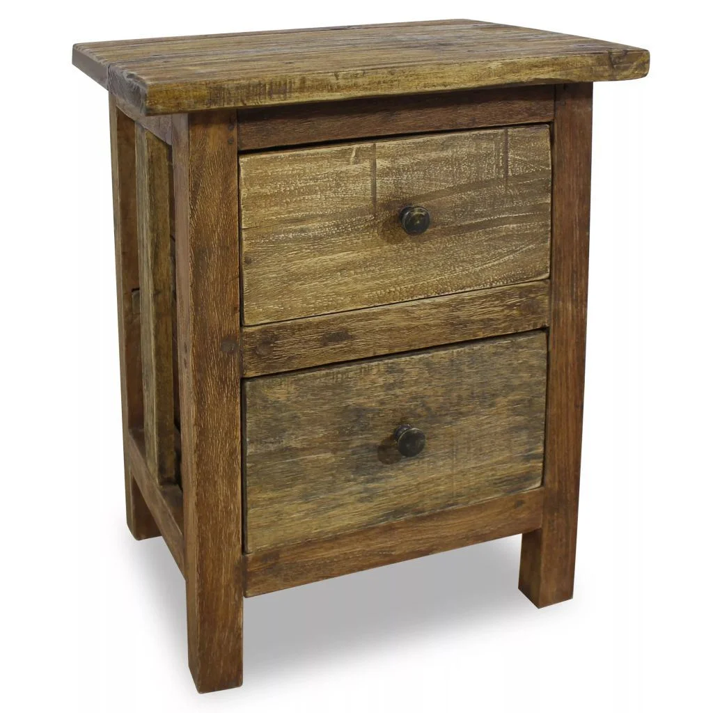 vidaXL Nightstand Solid Reclaimed Wood 15.7