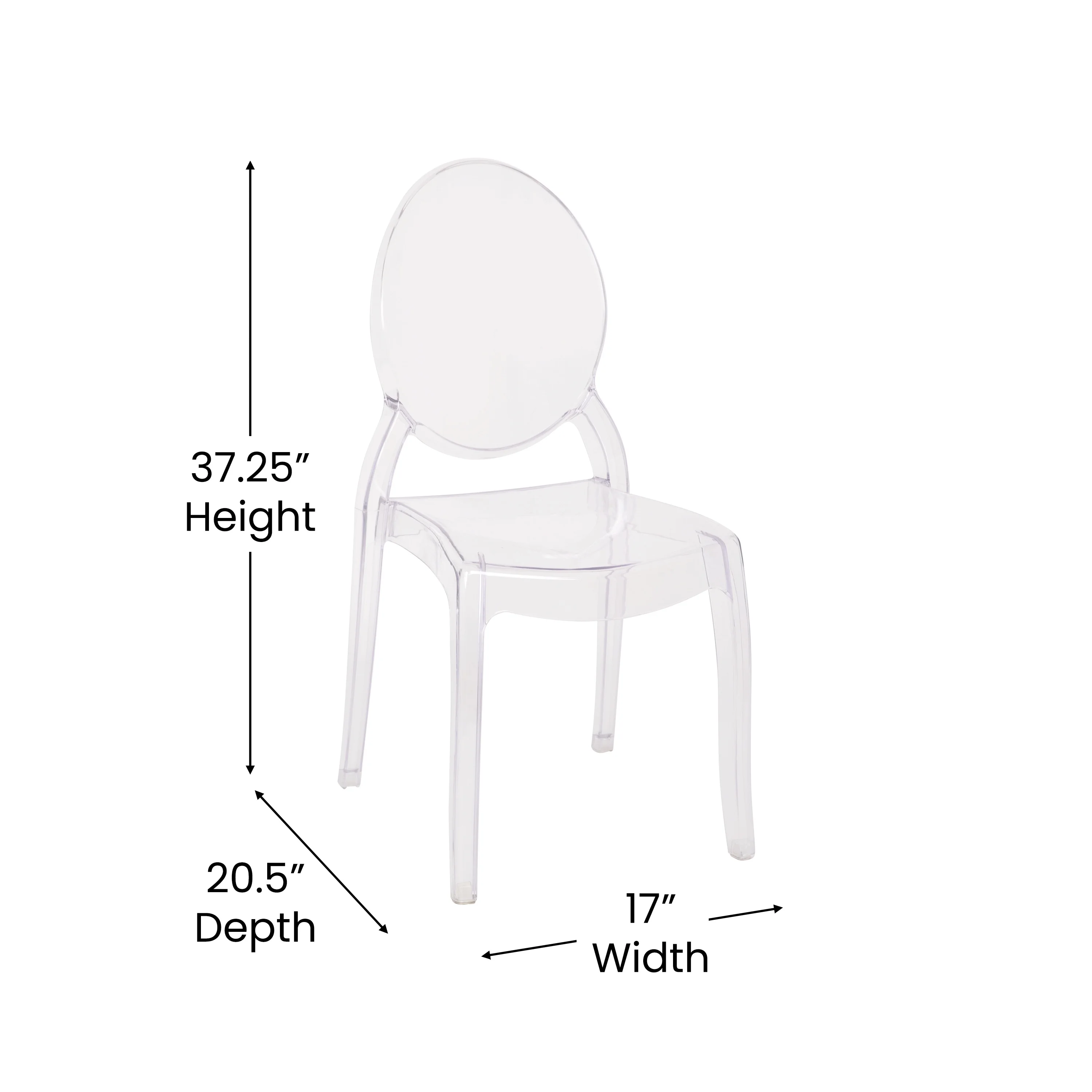 Flash Furniture Revna Series Ghost Chair, Set of 4, Clear Plastic