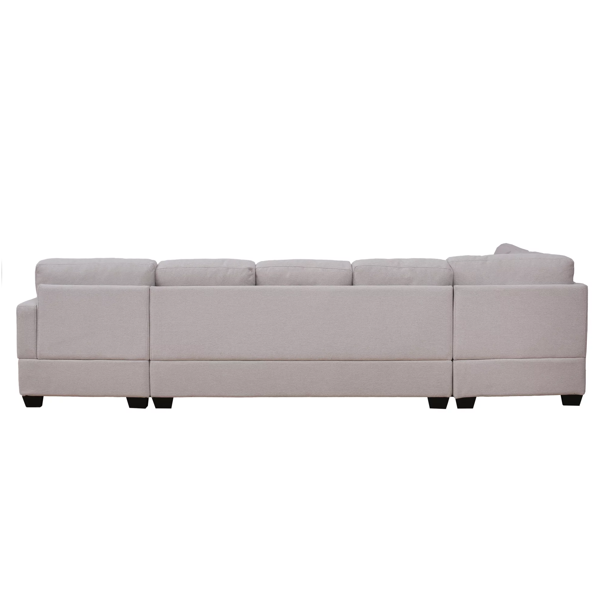Dawn Whisper Modern Large Upholstered U-Shape Sectional Sofa, Extra Wide Chaise Lounge Couch, Beige