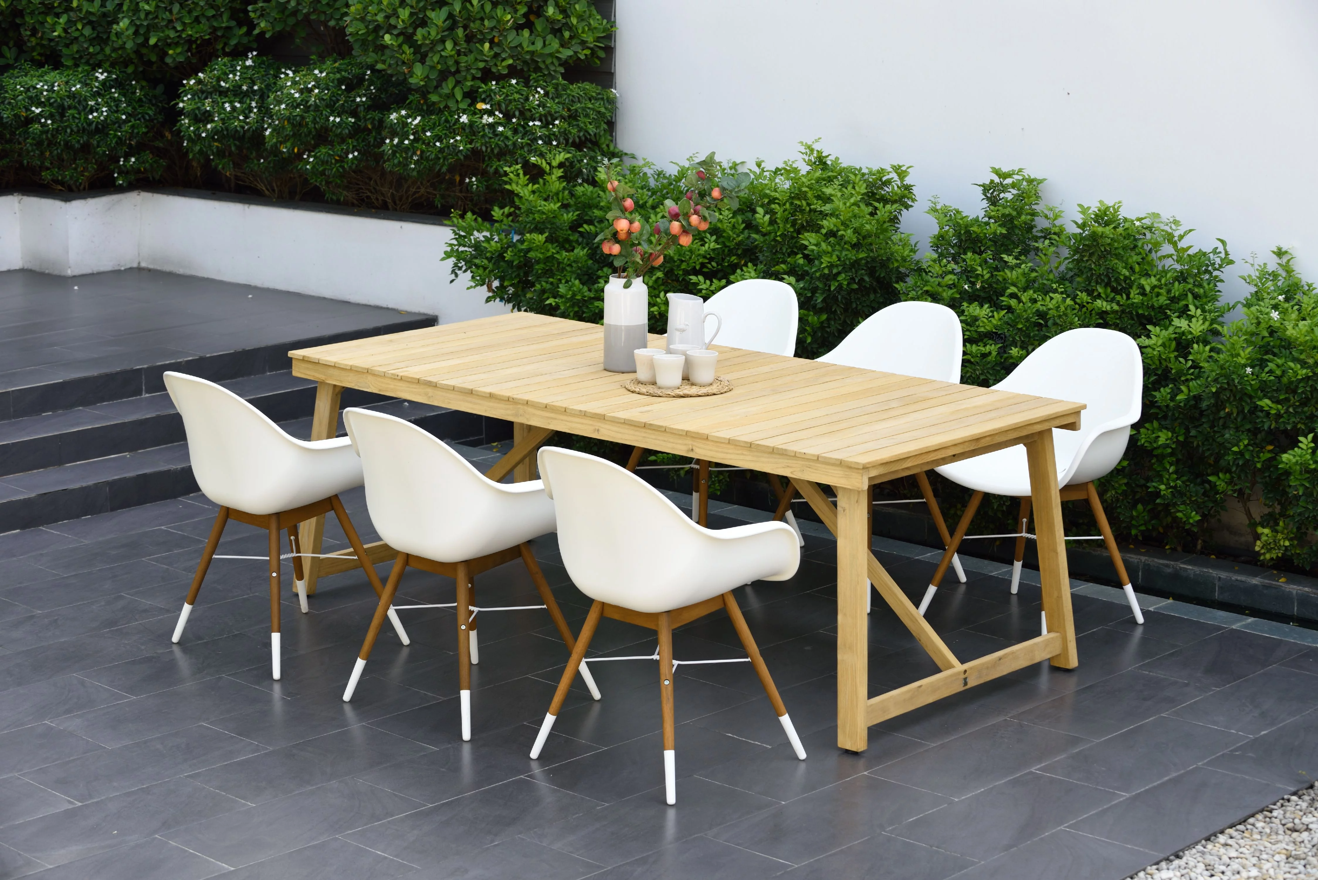 Amazonia Medran Reclaimed Teak 7 Pieces Rectangular Patio Dining set, Seating Capacity: 6, Items Included: Chairs and Table