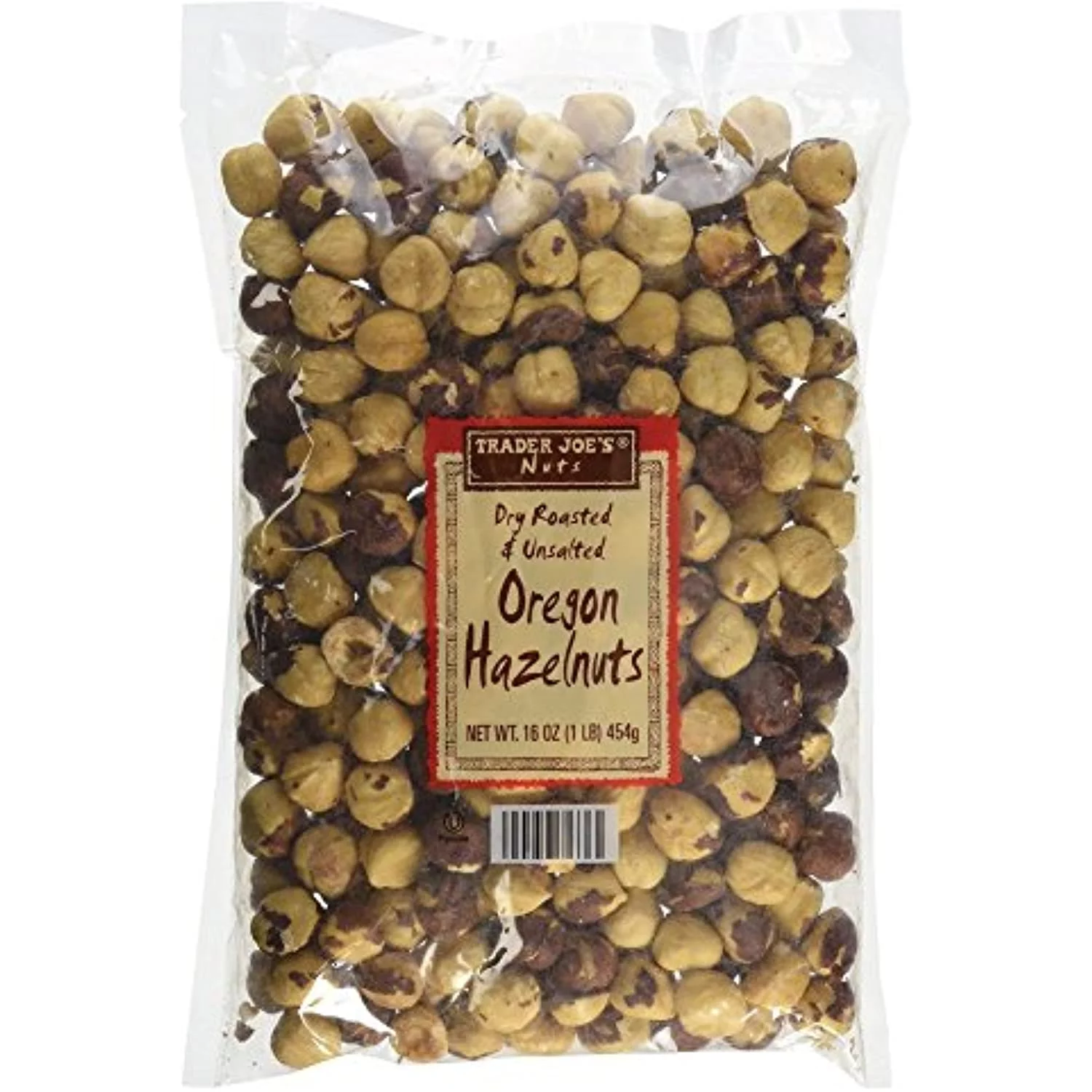 TJ Nuts Dry Roasted & Unsalted Oregon Hazelnuts - 16 Oz
