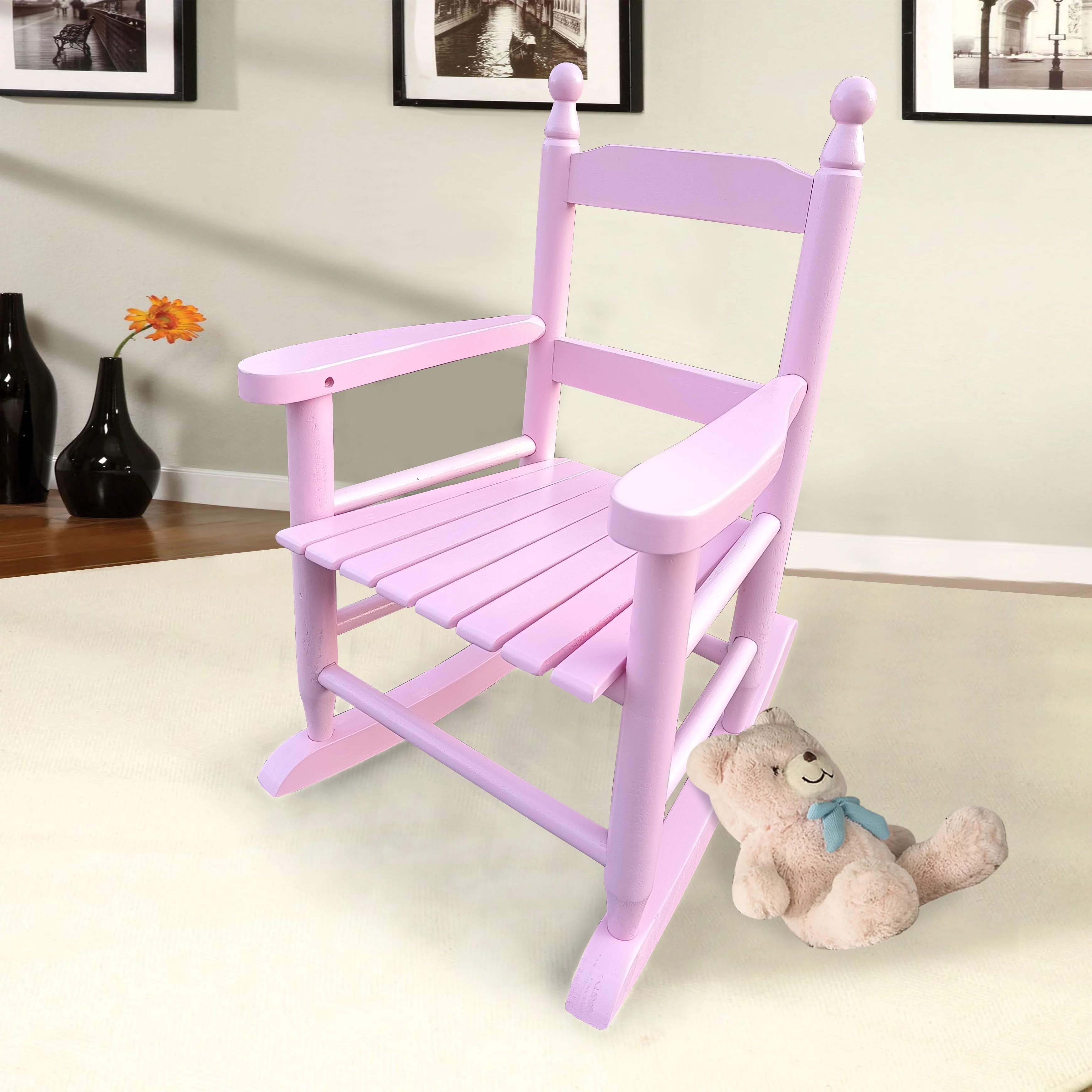 Children\\\'s rocking light pink chair- Indoor or Outdoor -Suitable for kids-Durable