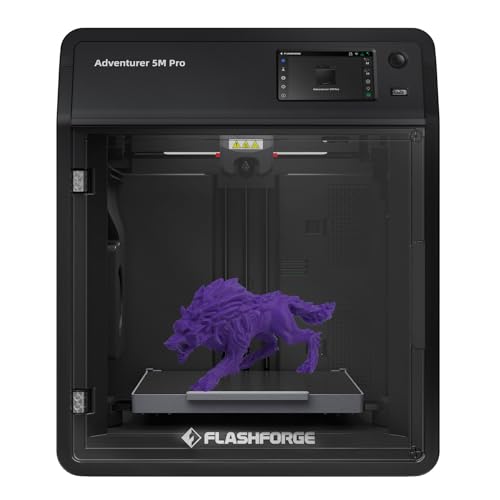 FLASHFORGE Adventurer 5M 3D Printer,600mm/s Max High-Speed FDM 3D Printers with Fully Auto Leveling, 280°C Direct Extruder with Quick Detachable Nozzle, Effective Cooling, Core XY Structure