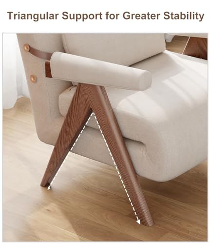 Residential Convertible Sofa Bed Chair,3-in-1 Sofa Sleep Chairs| Adjustable Backrest |Sleeper Chair Pull Out Bed | Living Room/Bedroom/Office | Adults | Beige, White