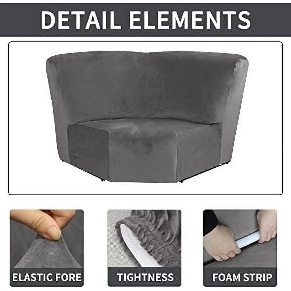 Corner Sofa Cover 1 Piece Additional Corner Seat Cover Sectional Recliner Sofa Slipcover Velvet Stretch Soft Corner Piece For Reclining L Shape Sofa Couch